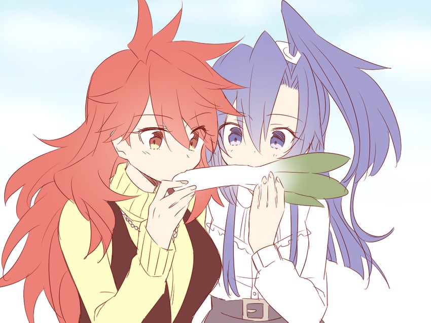 kazanari tsubasa and amou kanade (senki zesshou symphogear) drawn by lanlanlap