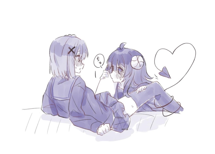 yoshida yuuko and chiyoda momo (machikado mazoku) drawn by amamiso_(mszm3828)