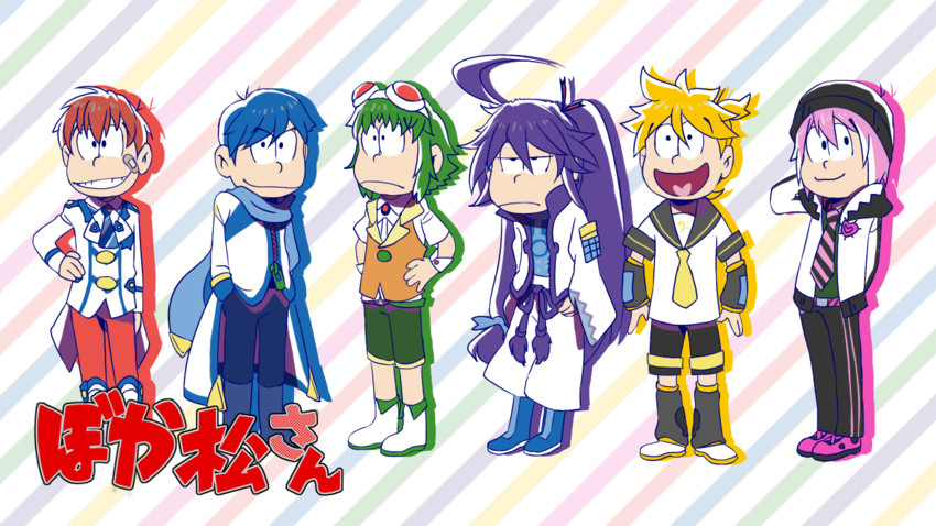 kagamine len, kaito, gumi, kamui gakupo, gumiya, and 3 more (vocaloid and 2 more) drawn by rcol_(maria1999)