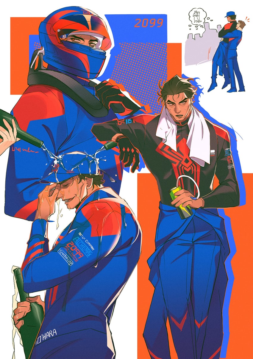 miguel o'hara and peter b parker (marvel and 3 more) drawn by oz_174