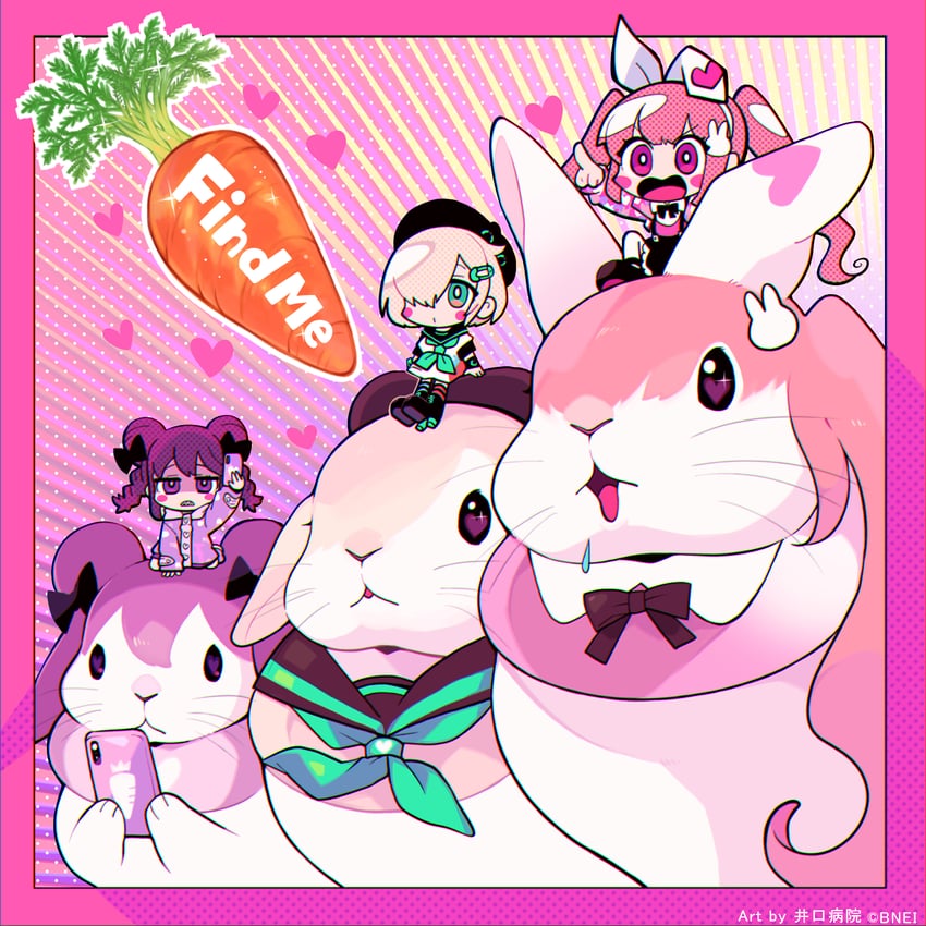 sakurano mimito, inubousaki shian, and minakami hina (denonbu) drawn by ikuchi_osutega