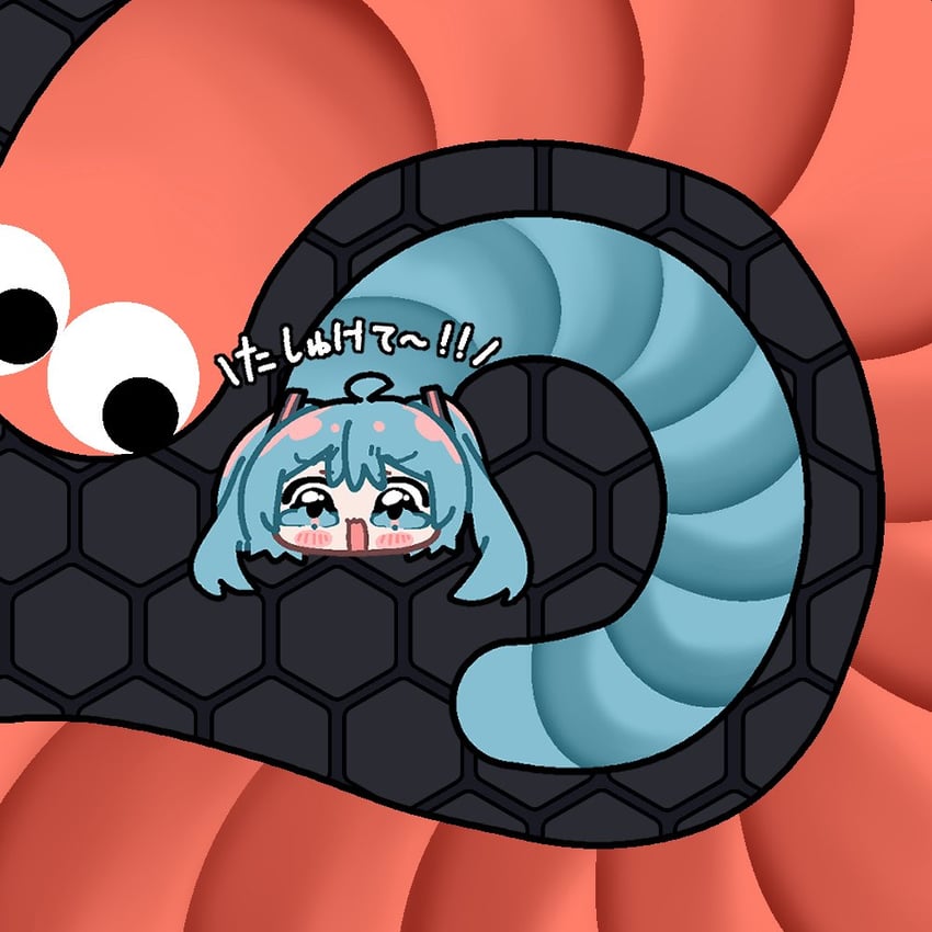 hatsune miku and slither (vocaloid and 1 more) drawn by yukkuri_yuduki