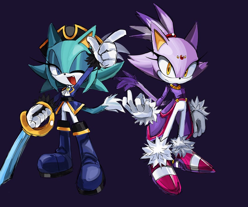 blaze the cat (original and 1 more) drawn by uomee