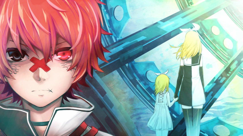 kagamine rin and fukase (vocaloid and 1 more) drawn by nyifu