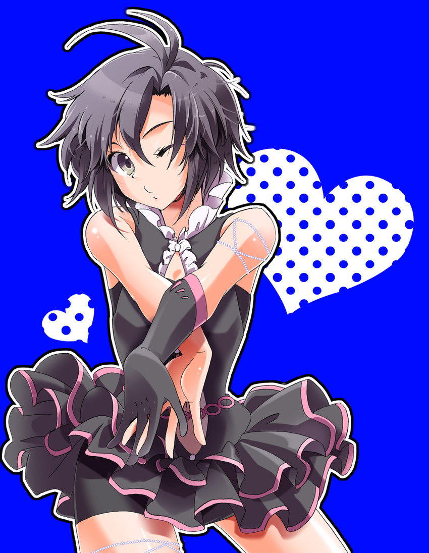 kikuchi makoto (idolmaster and 1 more) drawn by name_row
