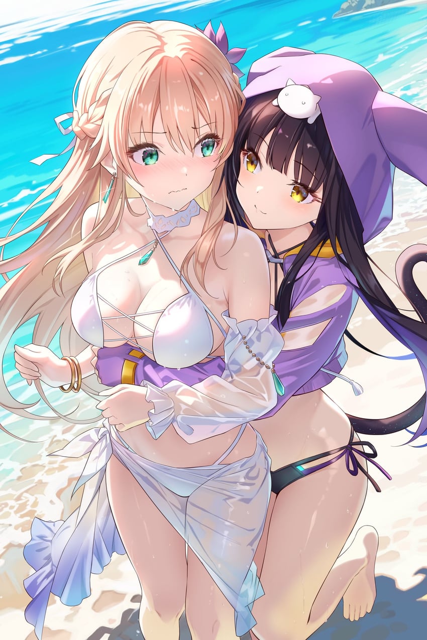 asakura karen and toujou tsukasa (heaven burns red) drawn by netarou_(shinra)