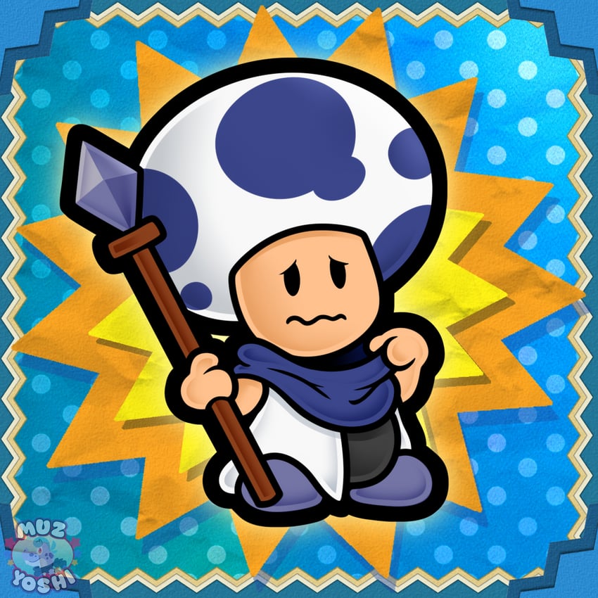 blue toad and fice t (mario and 2 more) drawn by muzyoshi