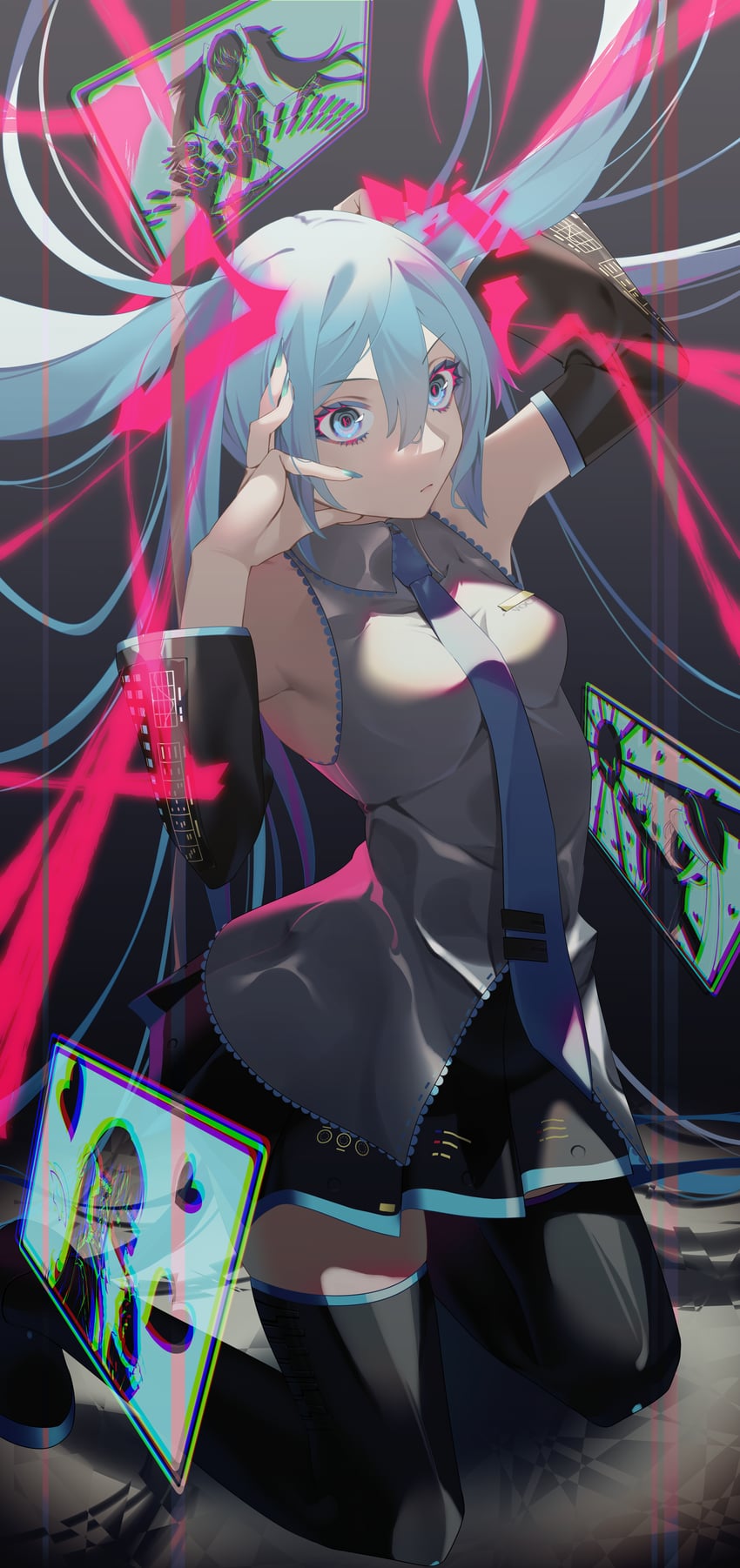 hatsune miku (vocaloid and 3 more) drawn by zinken00