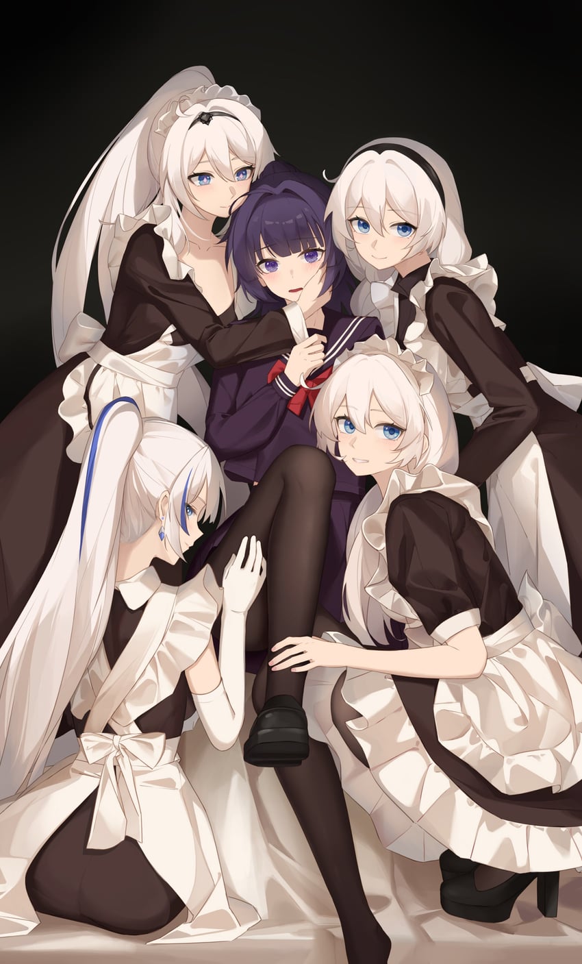 kiana kaslana and raiden mei (honkai and 1 more) drawn by ling_kongling