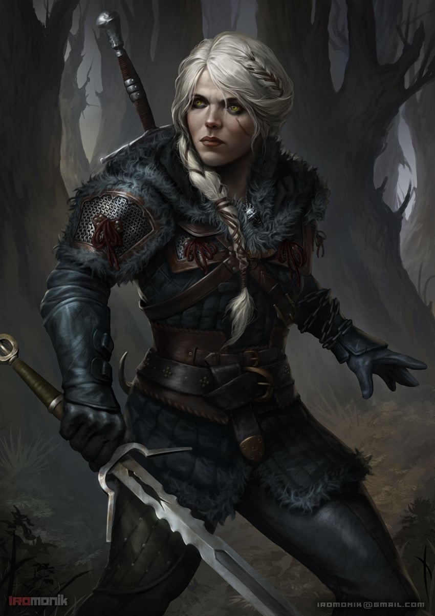 ciri (the witcher and 1 more) drawn by iromonik