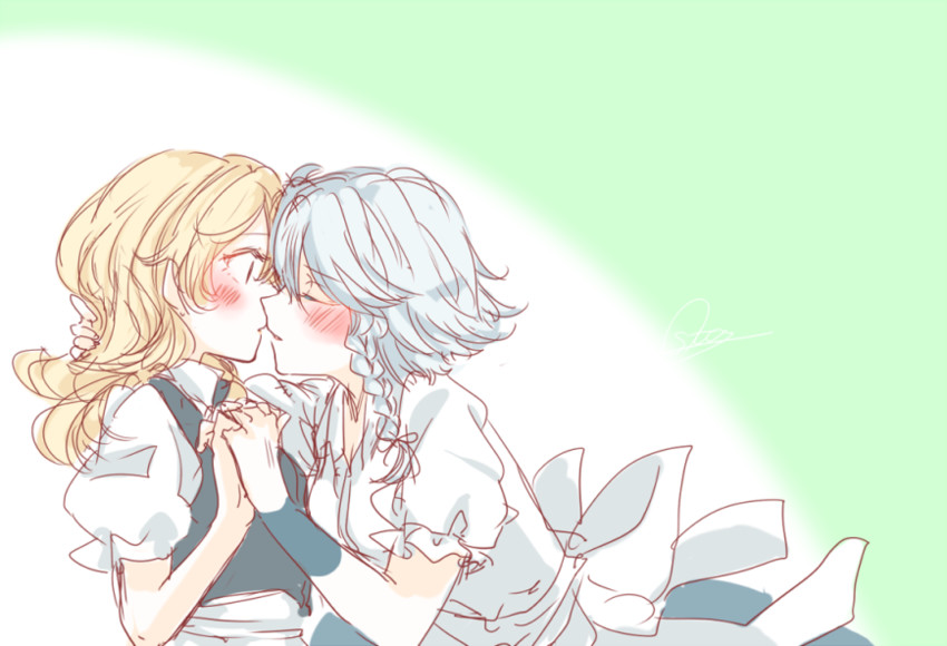 kirisame marisa and izayoi sakuya (touhou) drawn by souta_(karasu_no_ouchi)