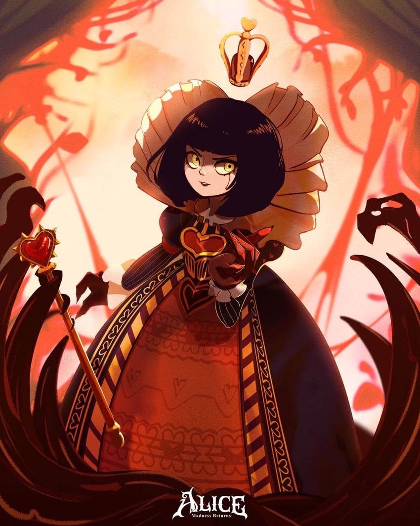queen of hearts (american mcgee's alice and 1 more) drawn by lamb_goes_baaaaa