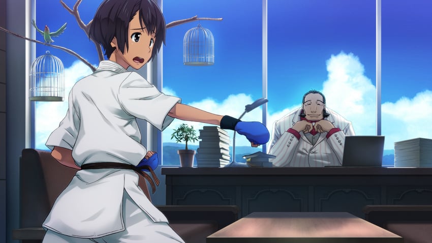 daitoku junna, tarou, and nagafukada sumio (robotics;notes) drawn by fukuda_tomonori