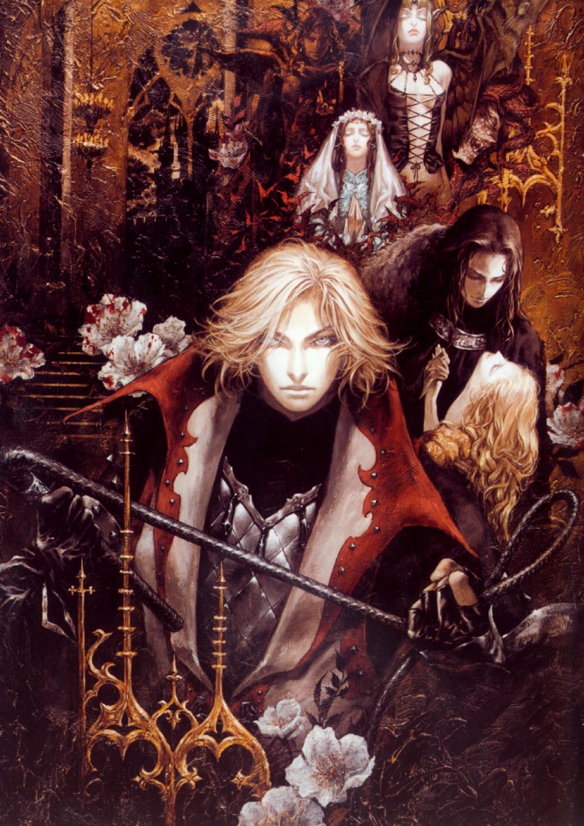 leon belmont, succubus, medusa, sara trantoul, mathias cronqvist, and 2 more (castlevania and 1 more) drawn by kojima_ayami