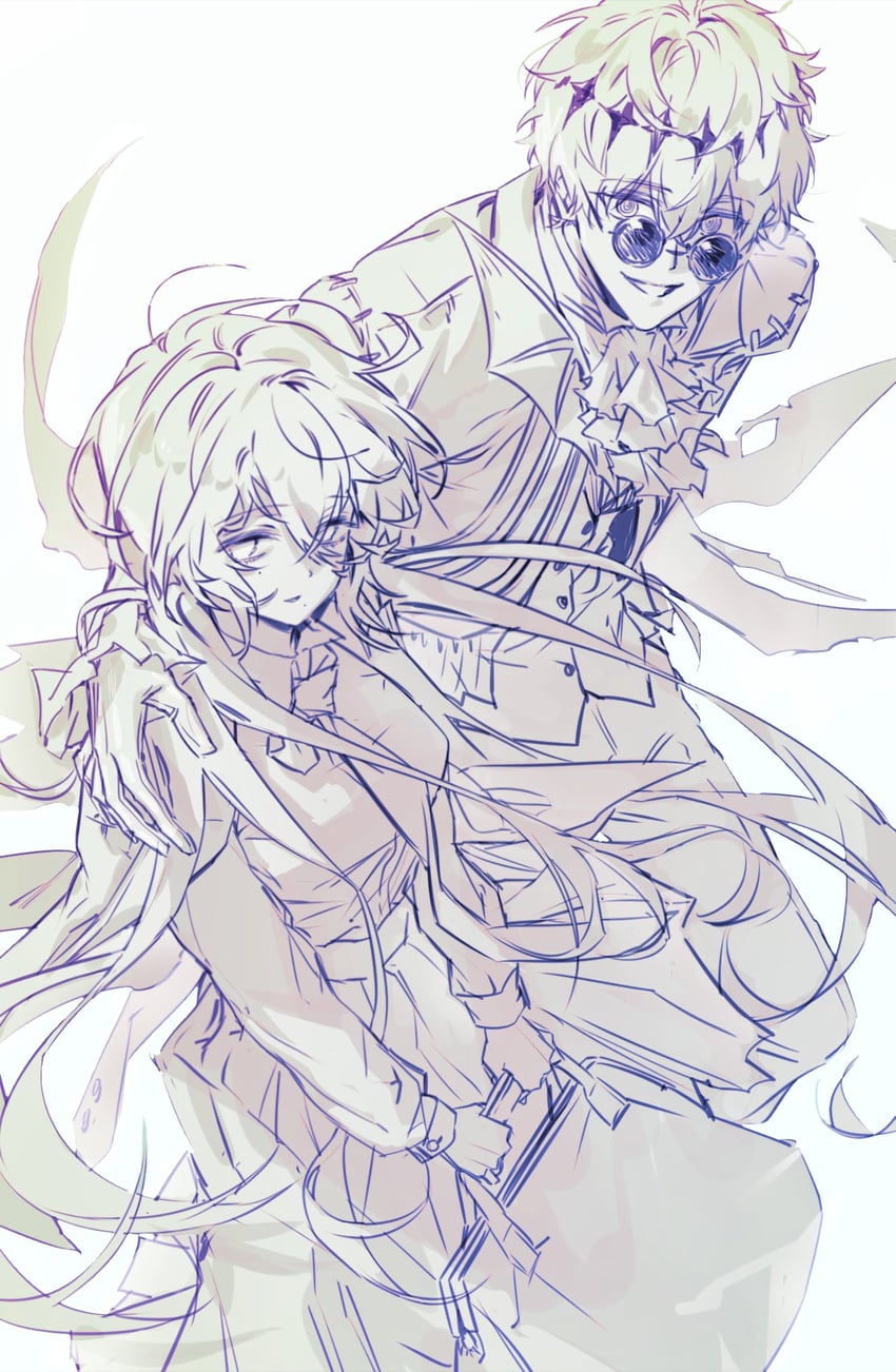 yuu and skully j. graves (twisted wonderland) drawn by withprefect