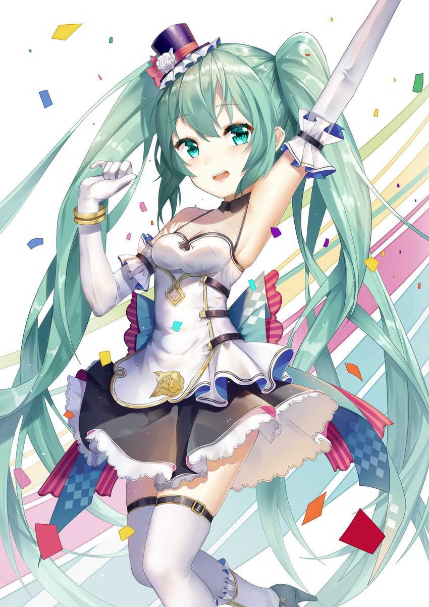 hatsune miku (vocaloid and 1 more) drawn by illian-san