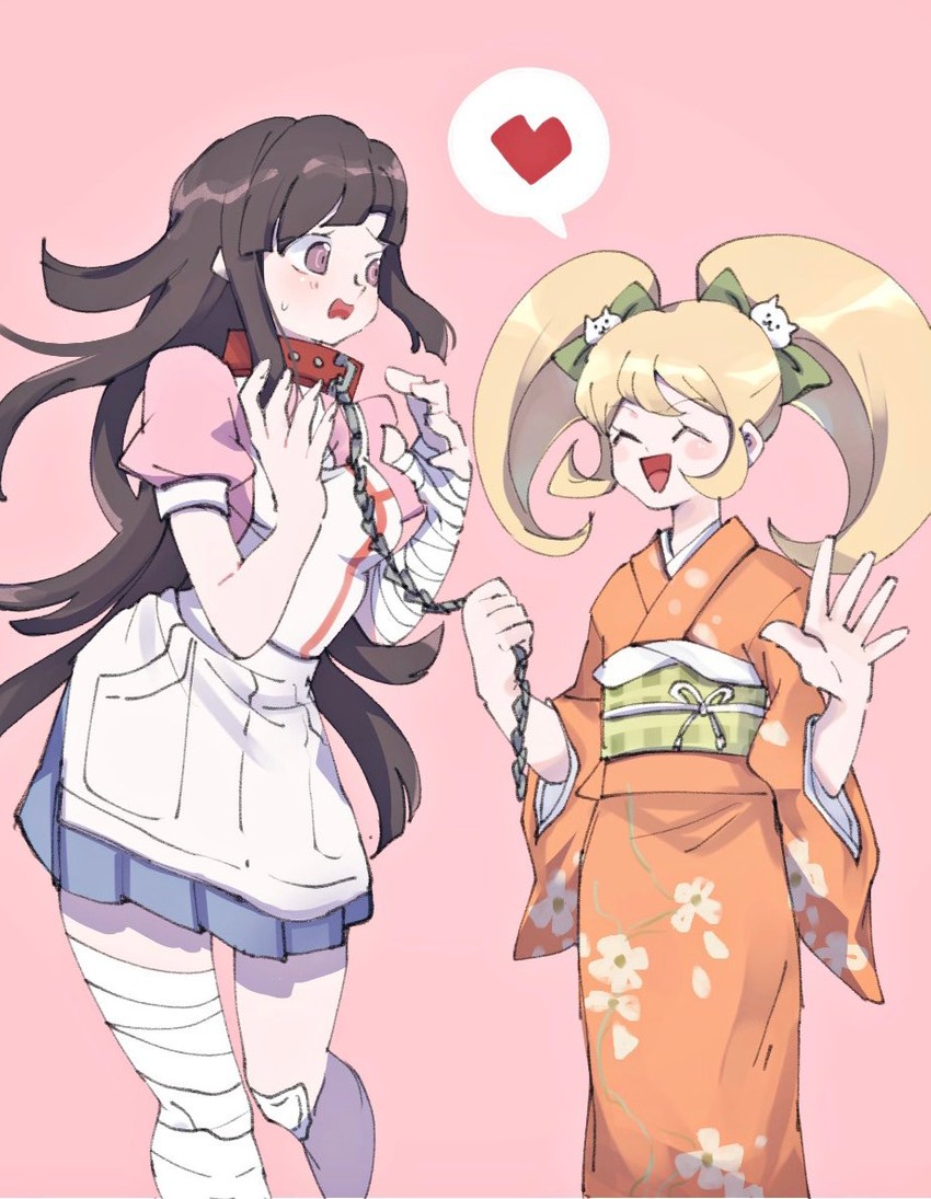 tsumiki mikan and saionji hiyoko (danganronpa and 1 more) drawn by taki_(takiki_0w0)
