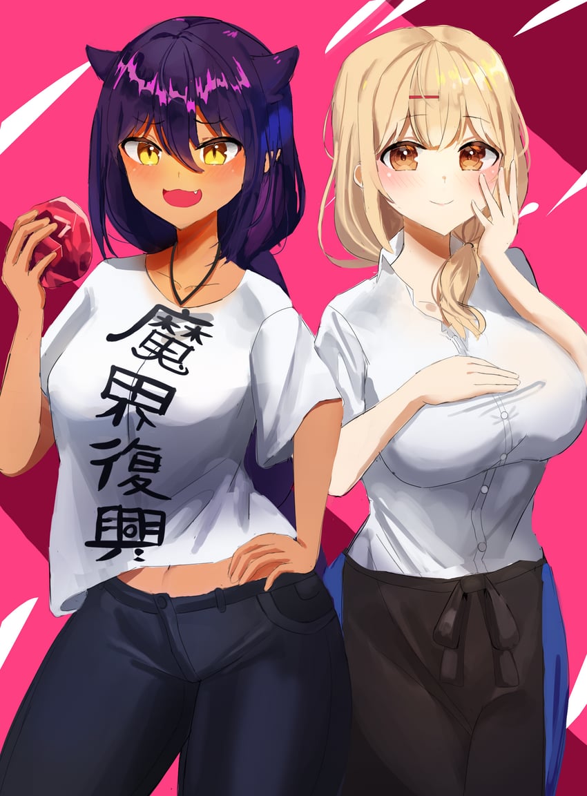 jahy and tenchou (jahy-sama wa kujikenai!) drawn by kagana_helsuki