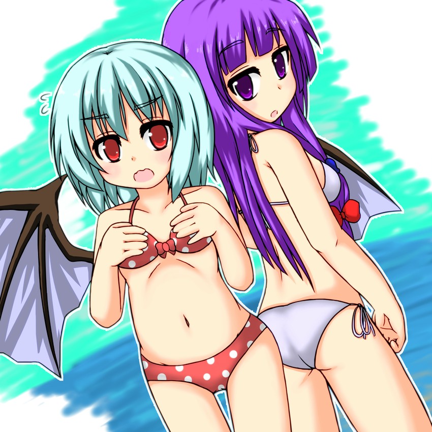 remilia scarlet and patchouli knowledge (touhou) drawn by nyt_(nagane)