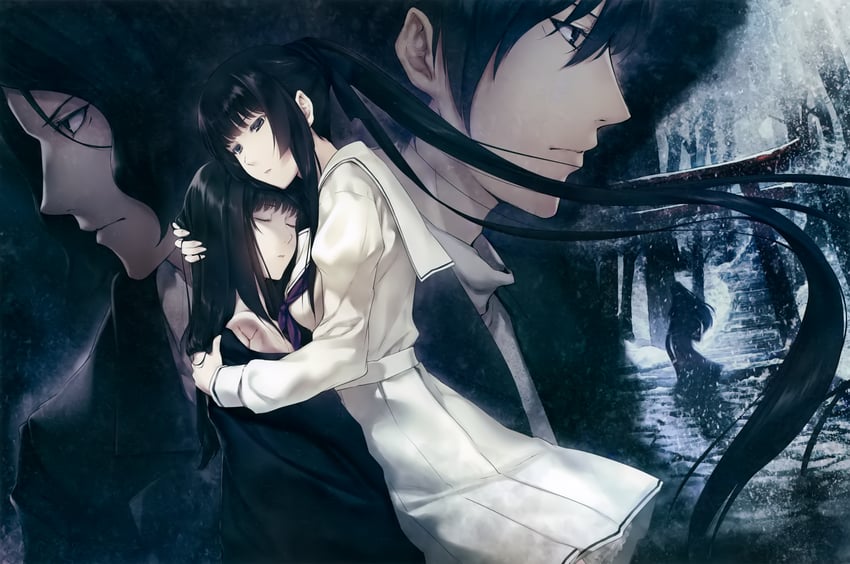 kuchiki touko, tokisaka reiji, kayahara yukiko, and masaki tomoyuki (kara no shoujo and 2 more) drawn by sugina_miki