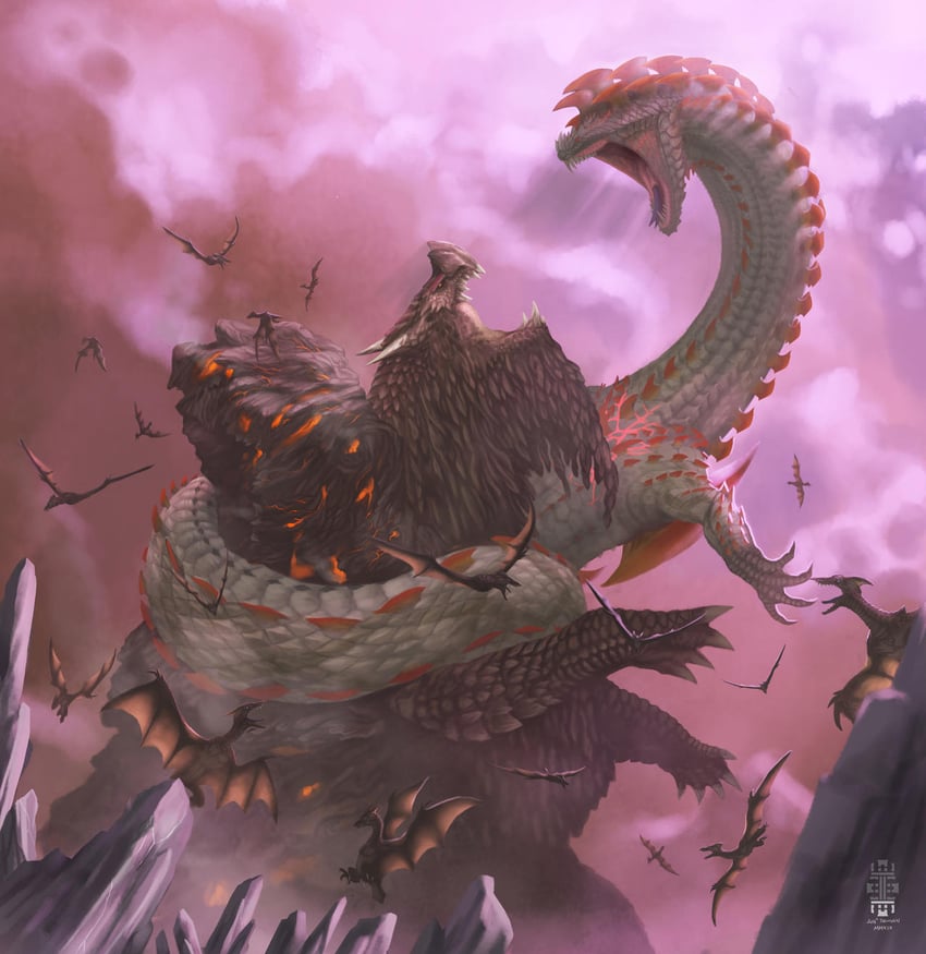 dalamadur, zorah magdaros, and shah dalamadur (monster hunter and 2 more) drawn by lone-scarab