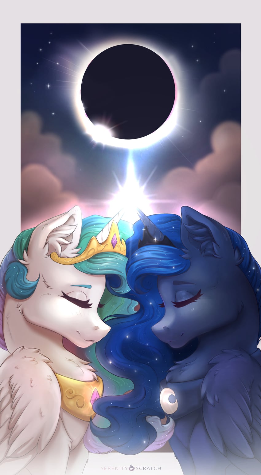 princess luna and princess celestia (my little pony and 1 more) drawn by serenityscratch