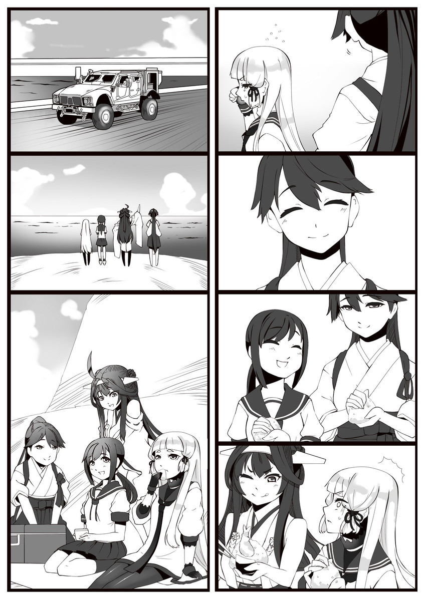 kongou, fubuki, houshou, and murakumo (kantai collection) drawn by hiememiko