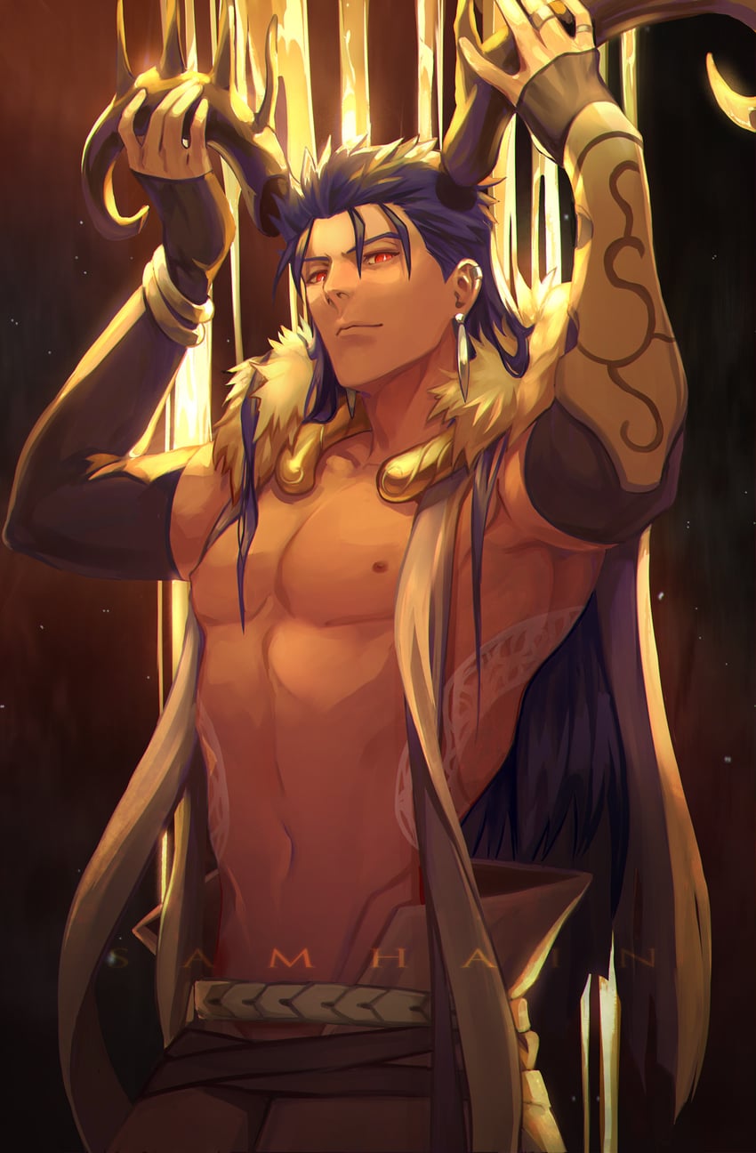 cu chulainn (fate and 1 more) drawn by gravesecrets