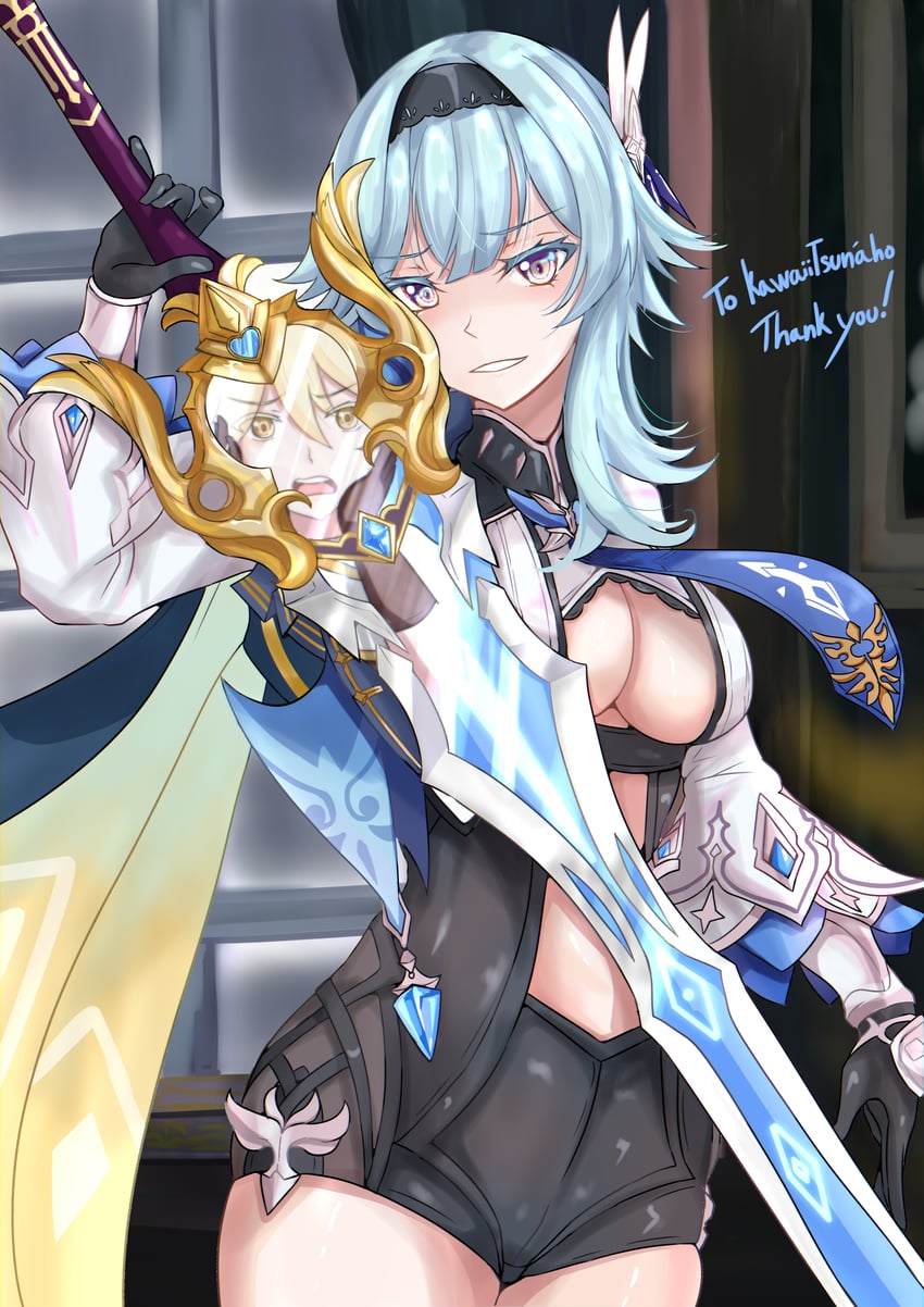 eula (genshin impact) drawn by ken_(shutenndouji1)