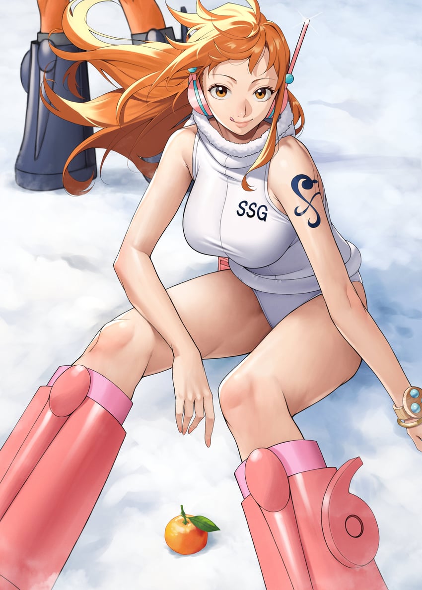 nami and nico robin (one piece) drawn by yoshio_(55level)