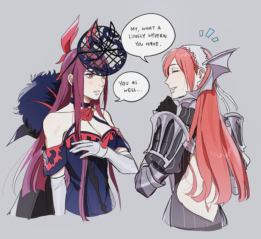 ivy and cherche (fire emblem and 2 more) drawn by seirorath