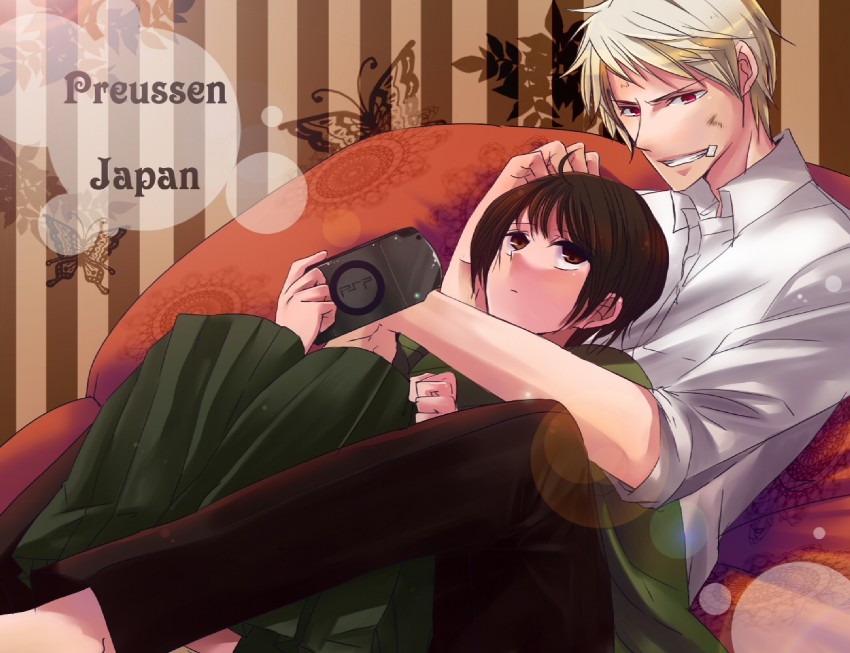 japan and prussia (axis powers hetalia) drawn by yunion_(sibujya)