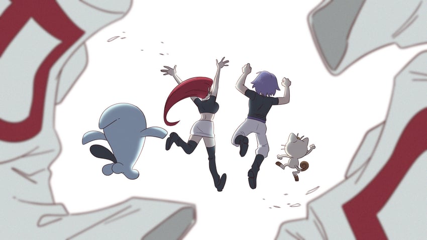 jessie, james, meowth, and wobbuffet (pokemon) drawn by kiana_mai