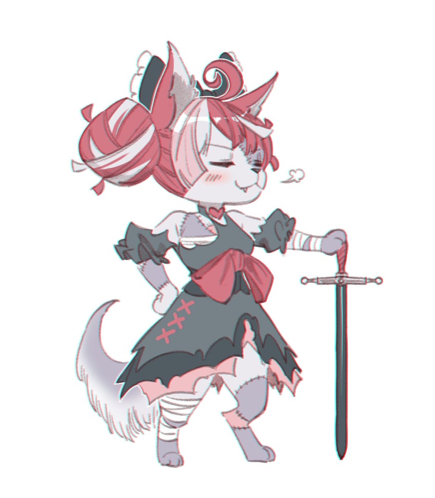 kureiji ollie and canyne (hololive and 3 more) drawn by yoruny