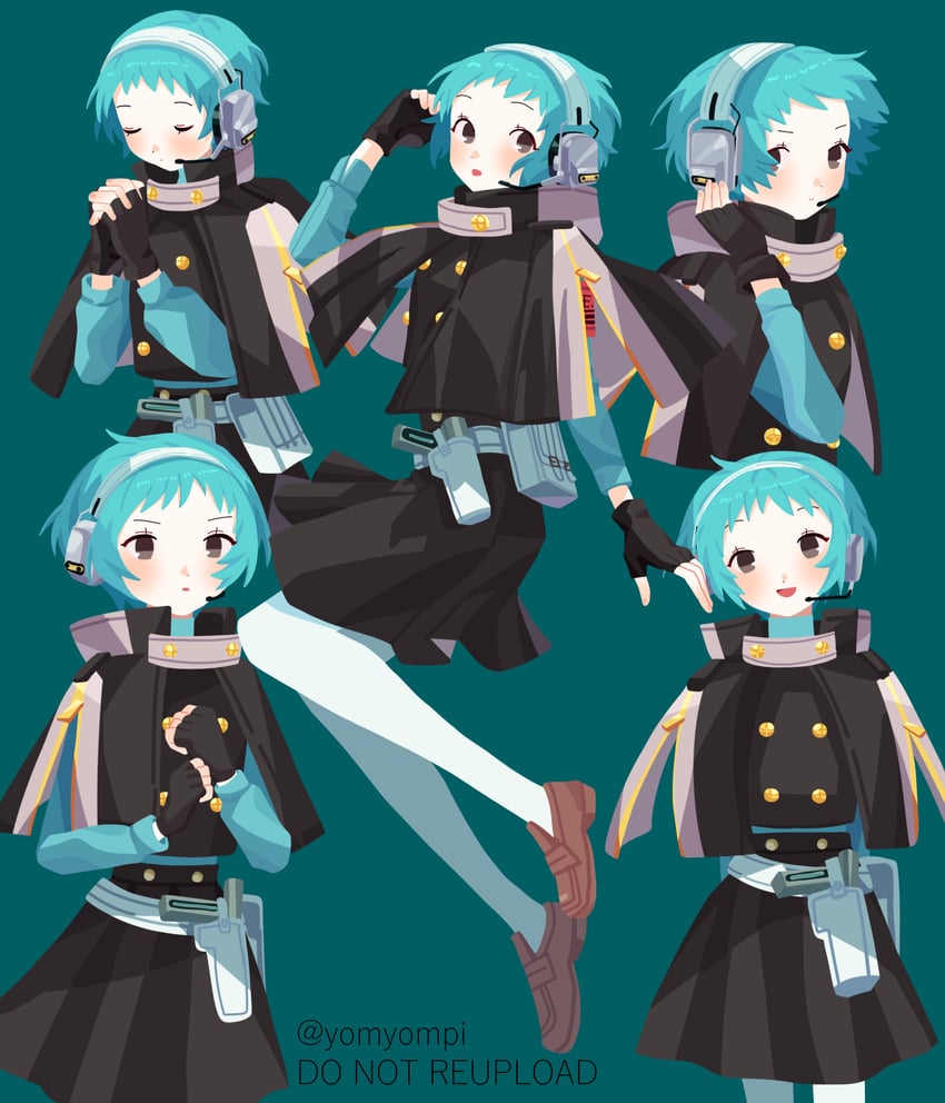 yamagishi fuuka (persona and 2 more) drawn by yomyompi
