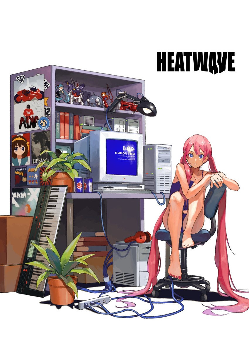 hatsune miku, souryuu asuka langley, suzumiya haruhi, kaneda shoutarou, tachikoma, and 1 more (original and 7 more) drawn by ligton1225