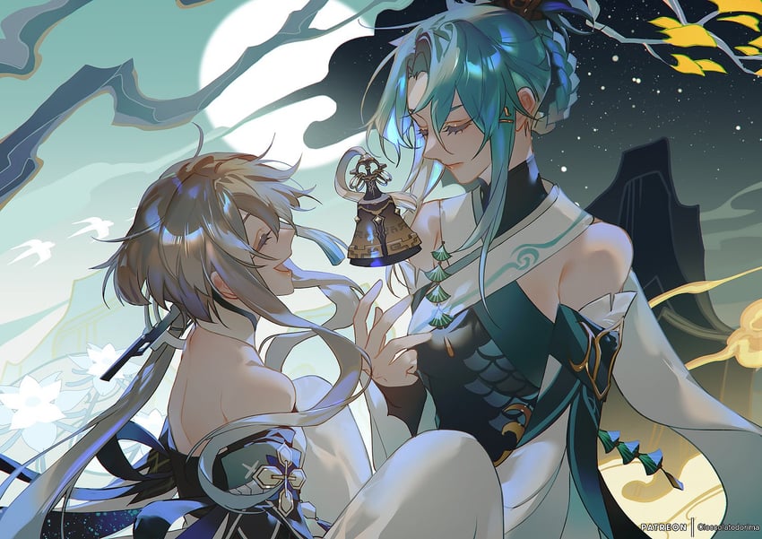 guizhong and madame ping (genshin impact) drawn by cioccolatodorima