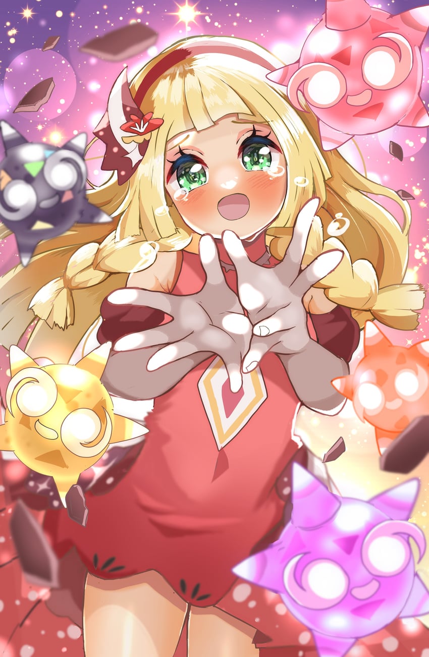 minior and lillie (pokemon and 1 more) drawn by carrot_summer
