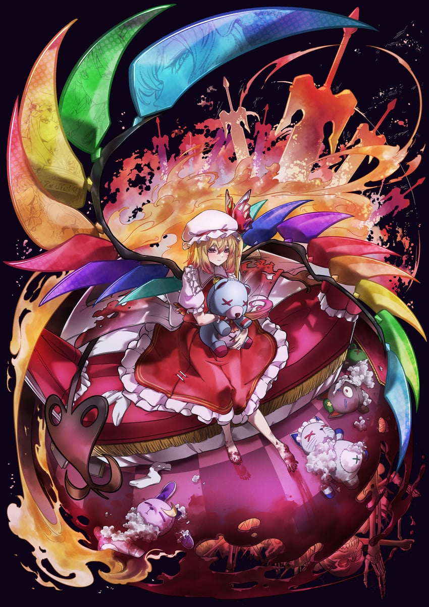 remilia scarlet, flandre scarlet, izayoi sakuya, patchouli knowledge, and hong meiling (touhou) drawn by taiju_(gr09kuma)