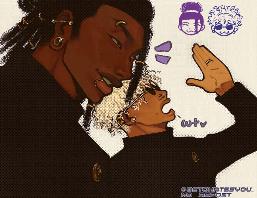gojou satoru and getou suguru (jujutsu kaisen) drawn by getohatesyou