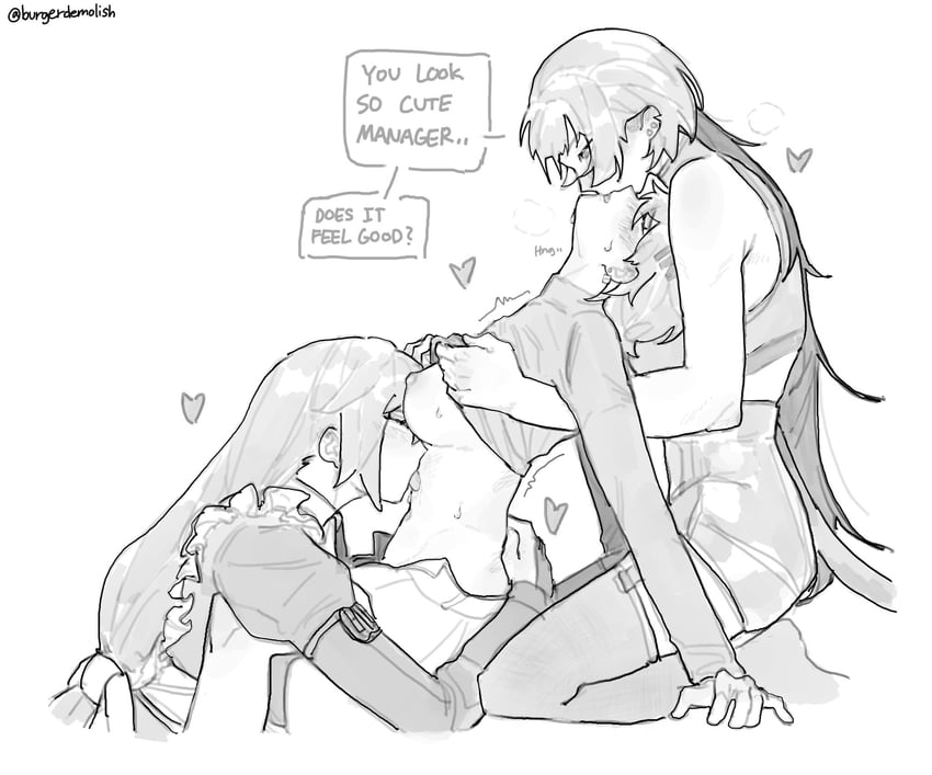 belle, jane doe, and alexandrina sebastiane (zenless zone zero) drawn by meous