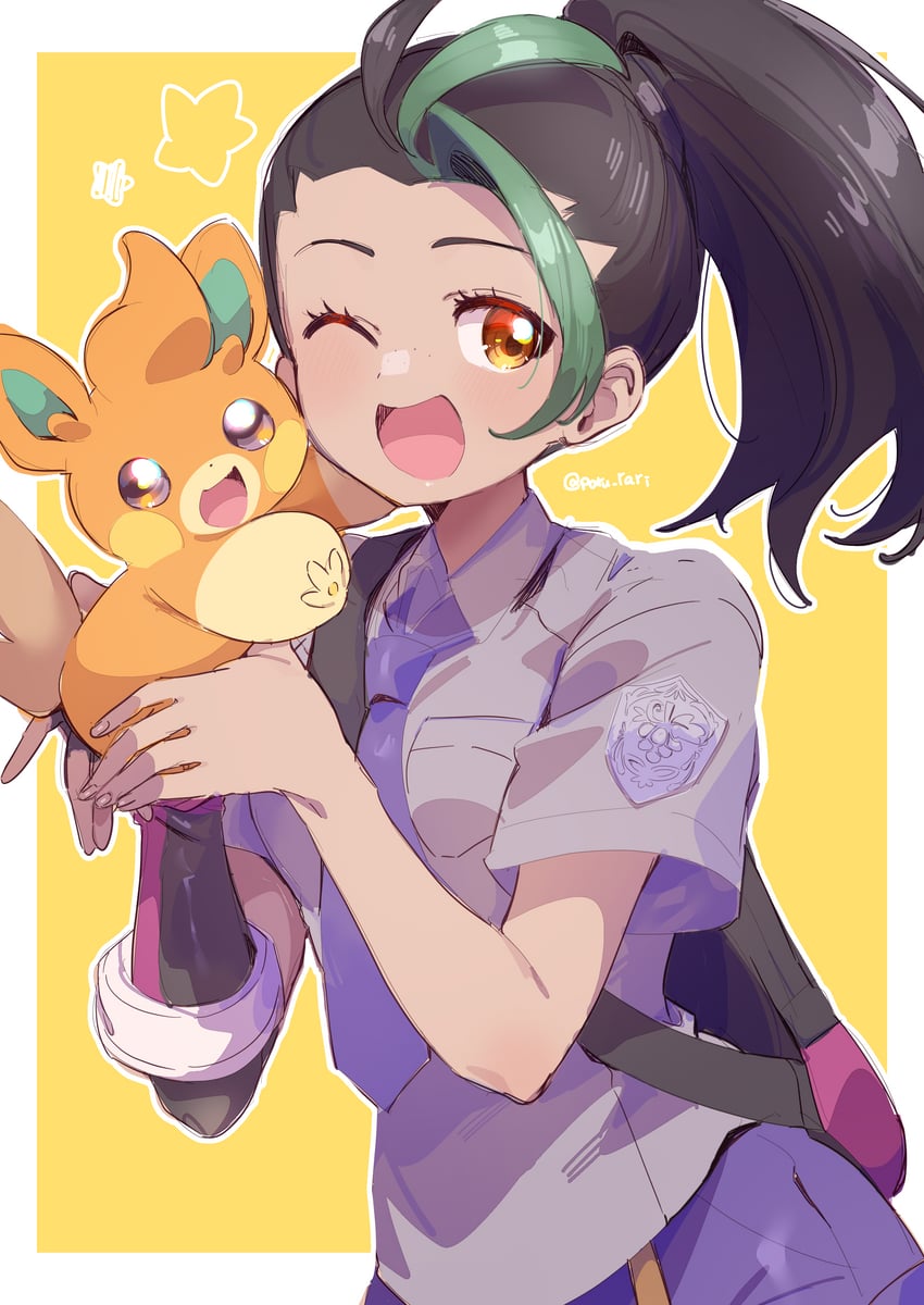 nemona and pawmi (pokemon and 1 more) drawn by serizawa_serizane