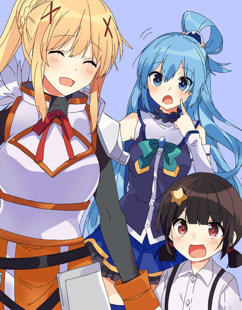 aqua, darkness, and komekko (kono subarashii sekai ni shukufuku wo!) drawn by cat1444444