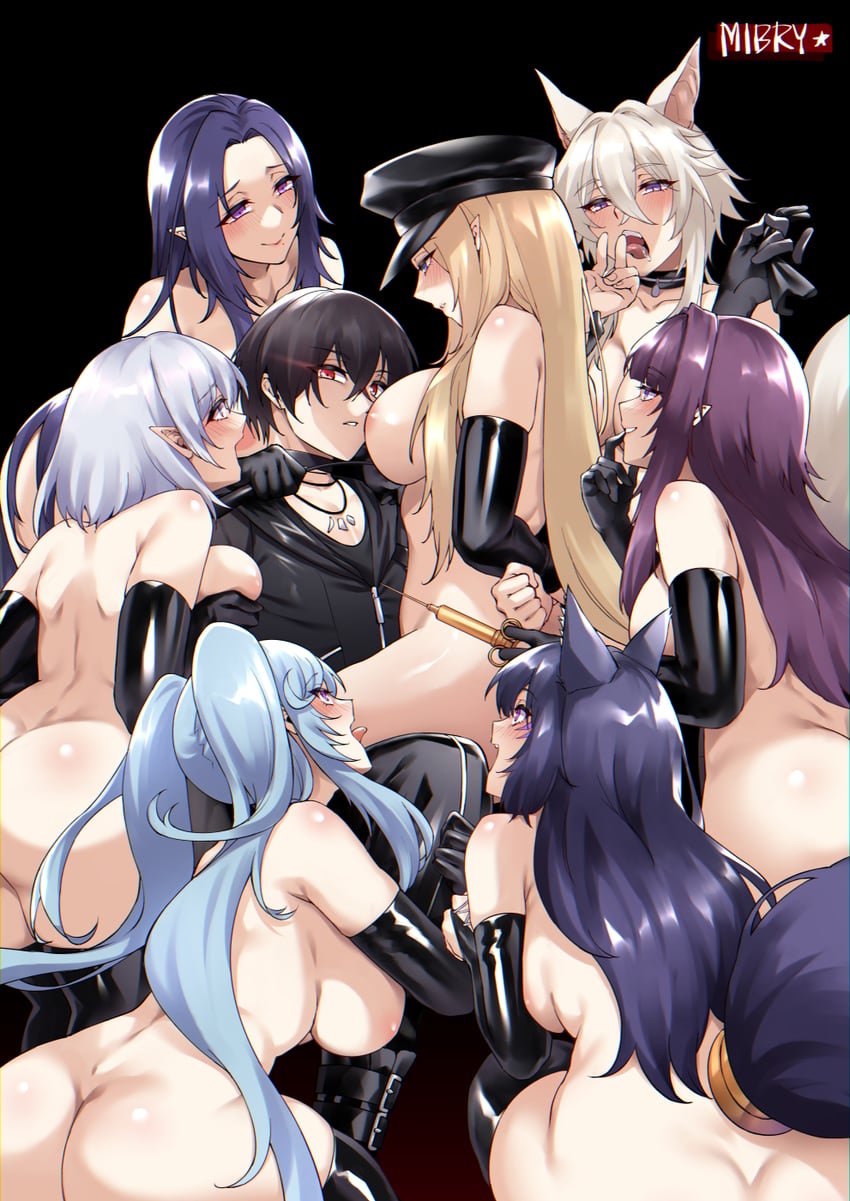 alpha, delta, beta, zeta, epsilon, and 3 more (kage no jitsuryokusha ni naritakute!) drawn by mibry_(phrysm)