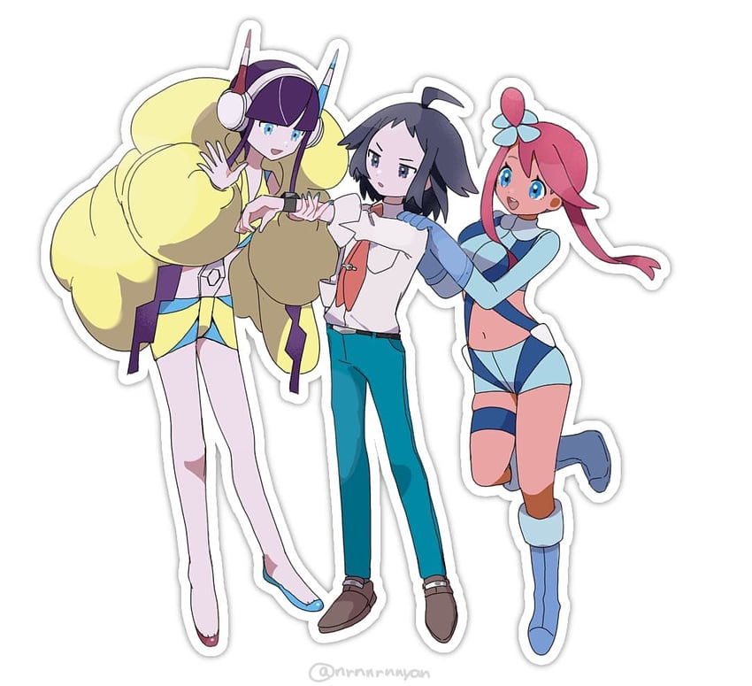 skyla, elesa, and cheren (pokemon and 1 more) drawn by eneko_(olavcnkrpucl16a)