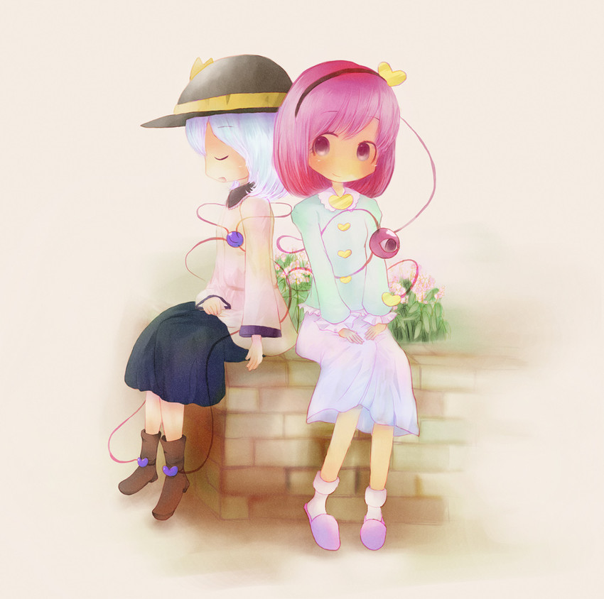 komeiji koishi and komeiji satori (touhou) drawn by serra_(serarine)