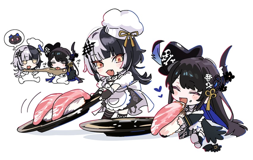 shiori novella and nerissa ravencroft (hololive and 1 more) drawn by yomosaka