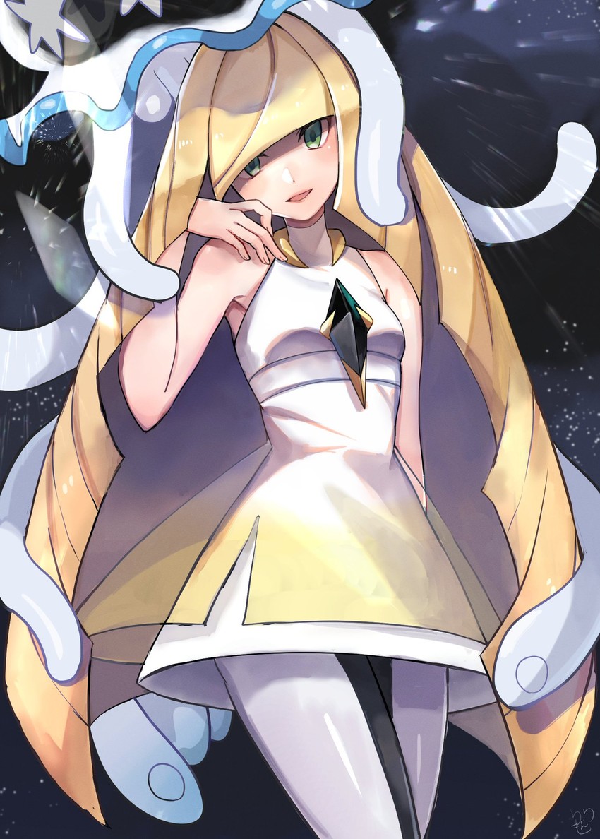 lusamine and nihilego (pokemon and 1 more) drawn by ririmon