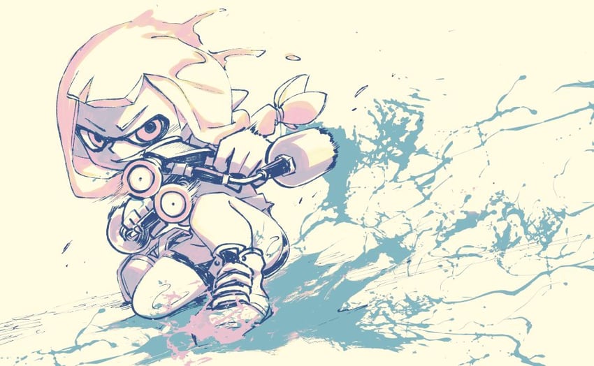 inkling player character and inkling girl (splatoon and 1 more) drawn by muramasa_mikado