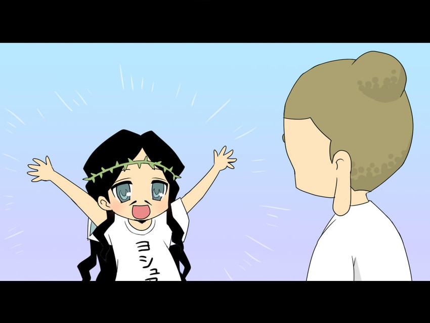 jesus and buddha (lucky star and 1 more) drawn by natsu_(nuts121)